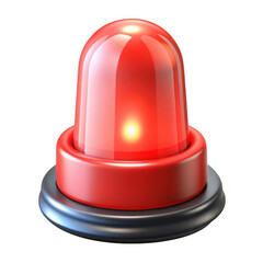 Fototapeta premium 3d red warning light isolated on transparent background