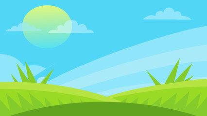 Obraz premium summer landscape with grass and sky