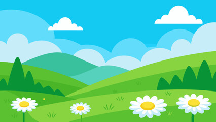 summer landscape with flowers