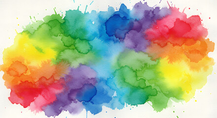 Fototapeta premium Vibrant Watercolor Rainbow Splashes.
