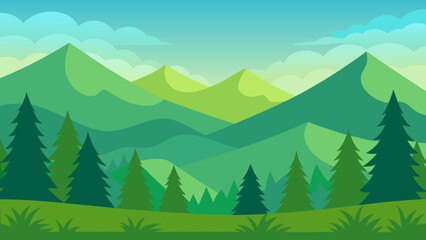 landscape with mountains and trees