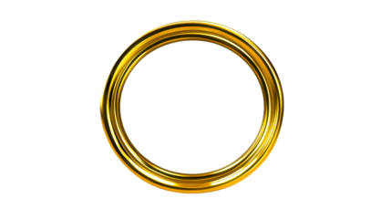 Gold circular frame with transparent background for creative use