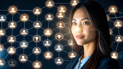 Connected Woman:  Digital Network, Professional Confidence - Powered by Adobe