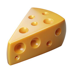 Fototapeta premium 3d cheese wedge isolated on transparent background