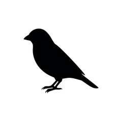 Obraz premium A crossbill Bird's silhouette art on vector illustration.
