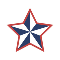 Bold star design with patriotic red, white, and blue colors, perfect for Americana and national themes