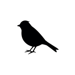 Obraz premium A firecrest Bird's silhouette art on vector illustration.