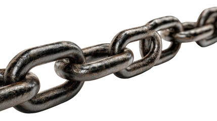 Obraz premium Metal chain links connected on a transparent background