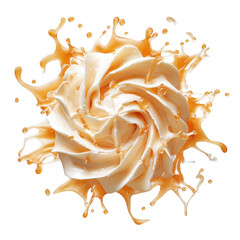 Creamy swirl splash isolated on transparent background