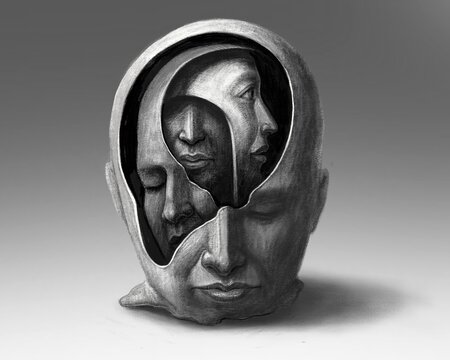 Psychology concept art. surreal artwork. conceptual illustration.
