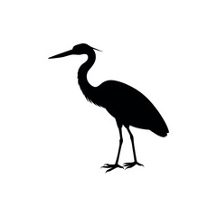 Obraz premium A heron Bird's silhouette art on vector illustration.