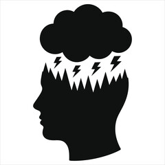 Mind Storm: Stress & Anxiety Icon Vector