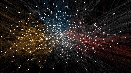 AI network visualization in dark mode