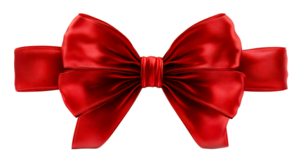 Big red satin bow perfect for gifts or decorations at celebrations