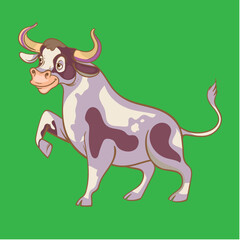 vector illustration of a cartoon cow