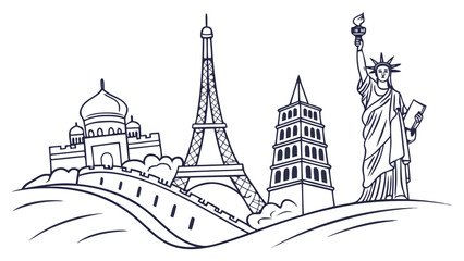 Vector sketh of famous world landmark