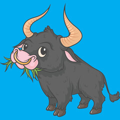 bull on a white background