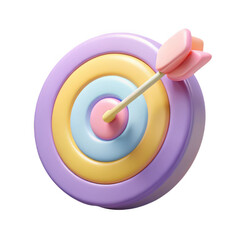 Target with arrow isolated on transparent background
