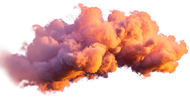 A colorful cloud formation showcases vibrant hues of orange and purple