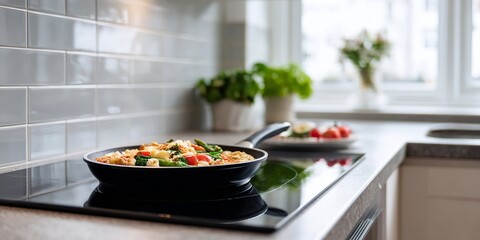 Minimalist Cooking Scene Featuring Electric