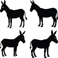 Minimal Donkey Silhouette Art