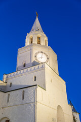 Fototapeta premium Spasskaya Tower in sunny summer day. Kazan Kremlin. Republic of Tatarstan. Kazan. Russia