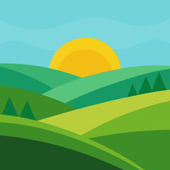 vector illustration of a rural landscape