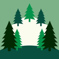 Obraz premium christmas trees vector illustration