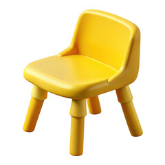 3d yellow children s chair with adjustable legs isolated on transparent background