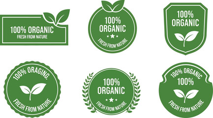 Authentic 100% organic labels fresh from nature for your products