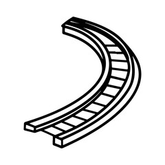 Train Tracks Single Retro Vintage Graphic Set Icon