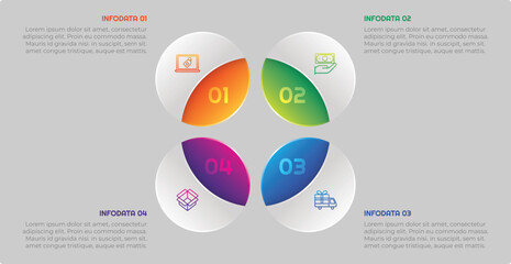 4 Options or Steps Infographic Element for presentations, reports, and web