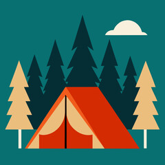 vector illustration of a camping site