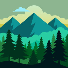Fototapeta premium vector illustration of a forest