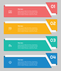 4 Options or Steps Infographic Element for presentations, reports, and web