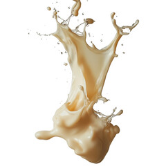Creamy liquid splash isolated on transparent background