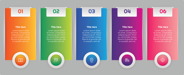 5 Options or Steps Infographic Element for presentations, reports, and web