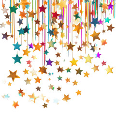 Shimmering stars isolated on transparent background