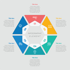 6 Options or Steps Infographic Element for presentations, reports, and web