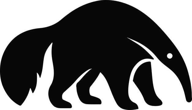 Silhouette anteater animal walking illustration creative design vector illustrator