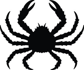 Silhouette crab detailed design black and white vector illustrator