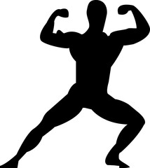 bodybuilder silhouette of a man vector file svg