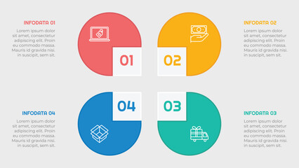Fototapeta premium 4 Options or Steps Infographic Element for presentations, reports, and web