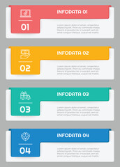 4 Options or Steps Infographic Element for presentations, reports, and web