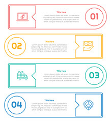 4 Options or Steps Infographic Element for presentations, reports, and web