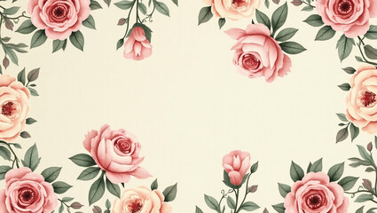 Seamless Floral and Leaf Pattern with Elegant Botanical Design for Fabric or Wallpaper

