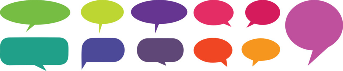 Big set of colorful blank empty speech bubbles for text, chatting, message box. Speech bubbles, communication concept. Vector illustration 