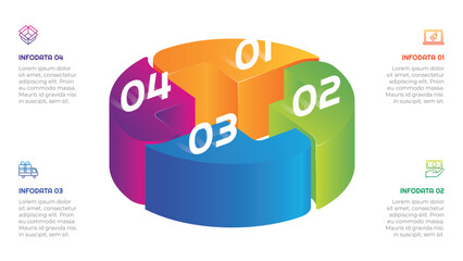 4 Options or Steps Infographic Element for presentations, reports, and web