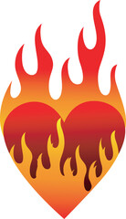Fiery Heart Vector