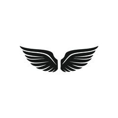 Elegant Black Wings Symbol. A subtle illustration featuring graceful charcoal plumage against a solid backdrop, evoking concepts of ascendancy, protection, and profound depths.